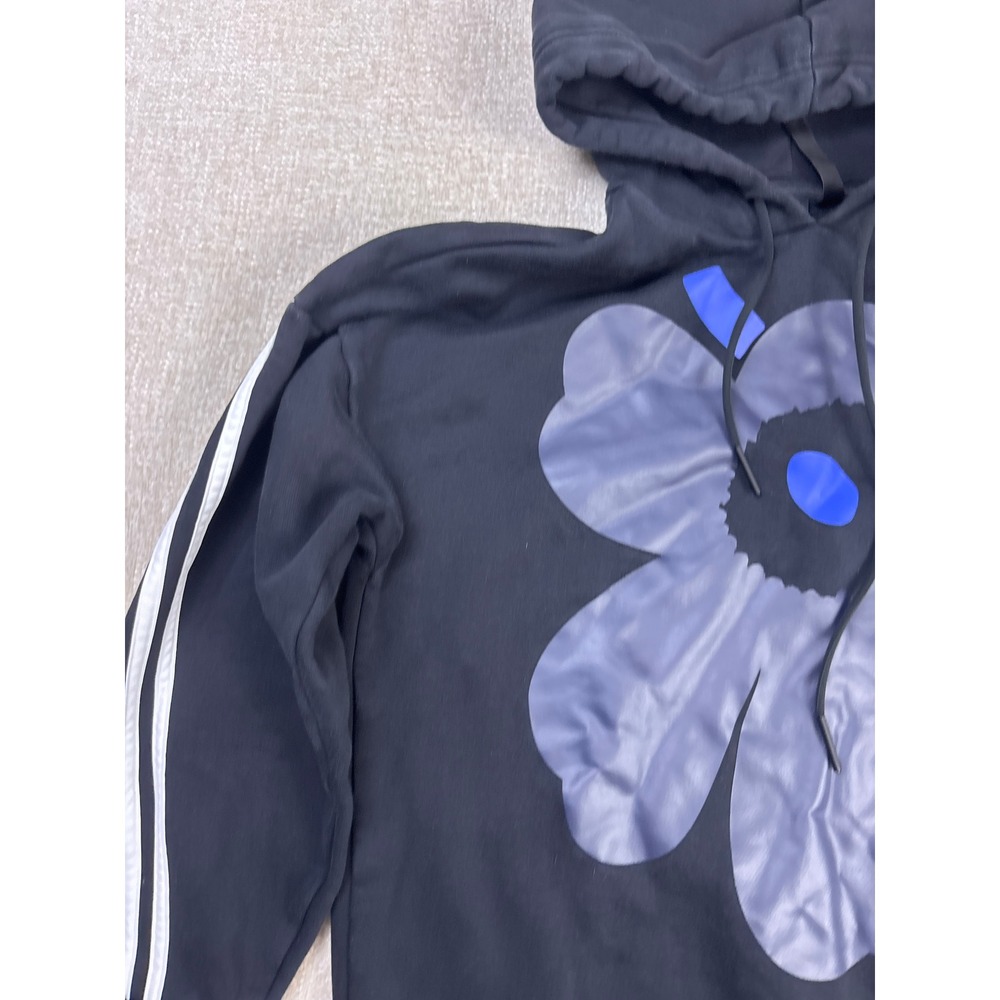 Adidas x Marimekko Mens Unikko Floral Hoodie Black Primegreen Sweatshirt S - Picture 2 of 9